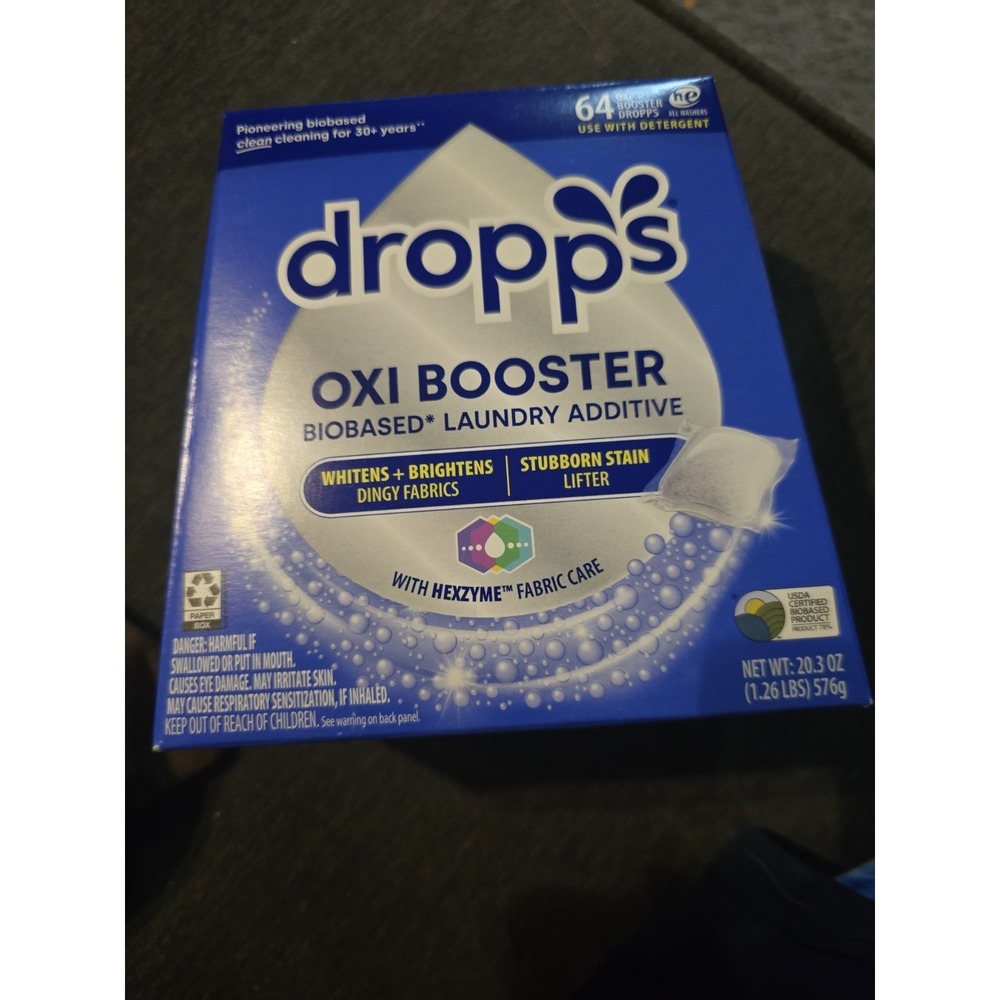 Laundry Booster Pods Oxi Stain Remover Unscented 64‎ Count Dropps Whitener